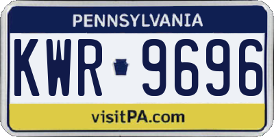 PA license plate KWR9696