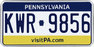 PA license plate KWR9856