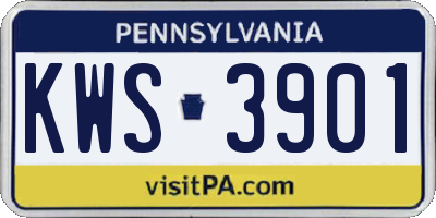 PA license plate KWS3901