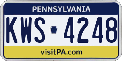 PA license plate KWS4248