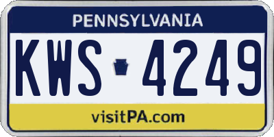 PA license plate KWS4249