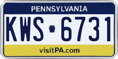 PA license plate KWS6731