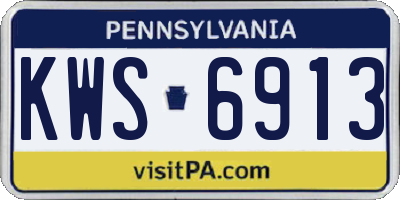 PA license plate KWS6913
