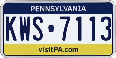 PA license plate KWS7113