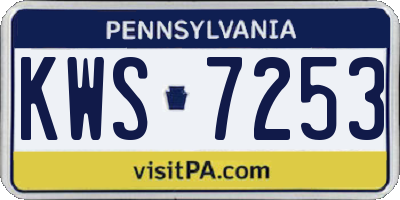 PA license plate KWS7253