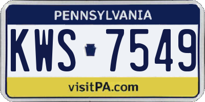 PA license plate KWS7549