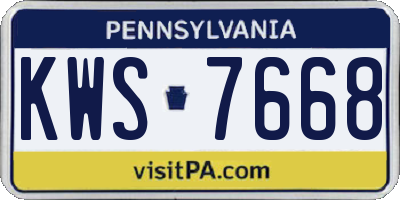 PA license plate KWS7668