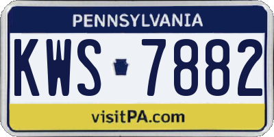 PA license plate KWS7882