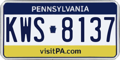 PA license plate KWS8137