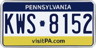 PA license plate KWS8152