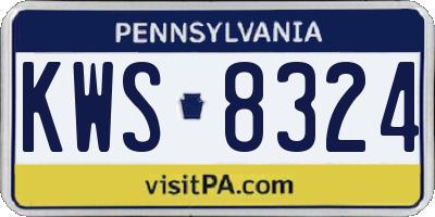 PA license plate KWS8324