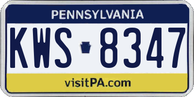 PA license plate KWS8347