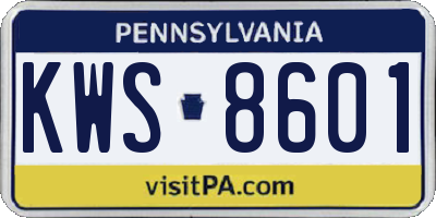 PA license plate KWS8601