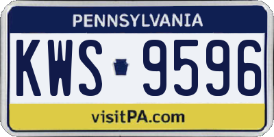 PA license plate KWS9596