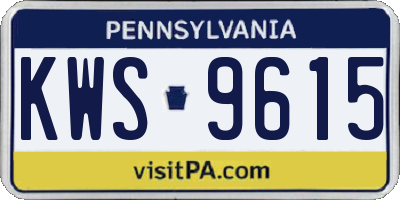 PA license plate KWS9615