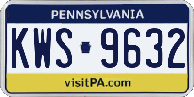 PA license plate KWS9632