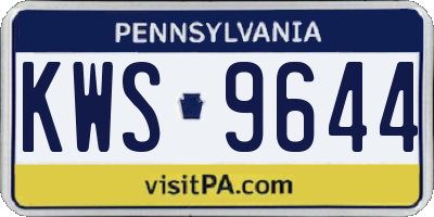 PA license plate KWS9644