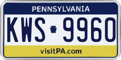 PA license plate KWS9960