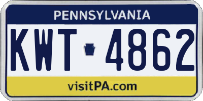 PA license plate KWT4862