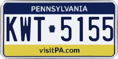 PA license plate KWT5155