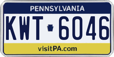 PA license plate KWT6046
