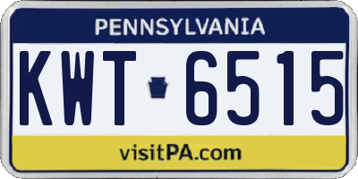 PA license plate KWT6515