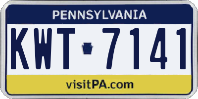 PA license plate KWT7141