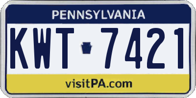 PA license plate KWT7421