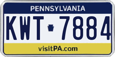 PA license plate KWT7884