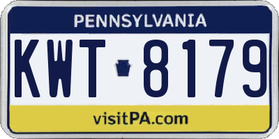 PA license plate KWT8179