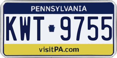 PA license plate KWT9755