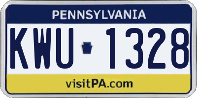 PA license plate KWU1328