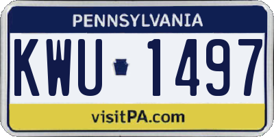 PA license plate KWU1497