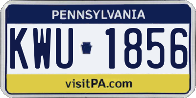PA license plate KWU1856