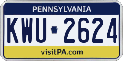 PA license plate KWU2624