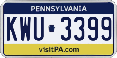 PA license plate KWU3399