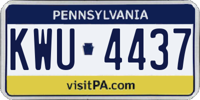 PA license plate KWU4437