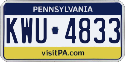 PA license plate KWU4833