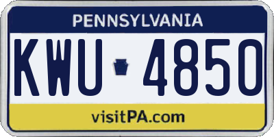 PA license plate KWU4850