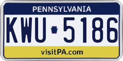 PA license plate KWU5186