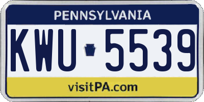 PA license plate KWU5539