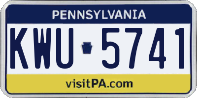 PA license plate KWU5741