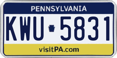 PA license plate KWU5831