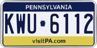 PA license plate KWU6112