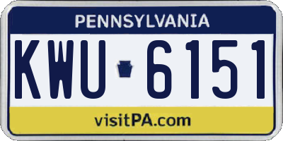 PA license plate KWU6151