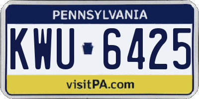 PA license plate KWU6425