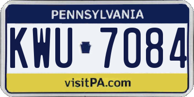 PA license plate KWU7084