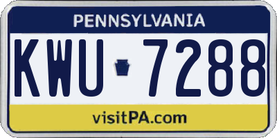 PA license plate KWU7288