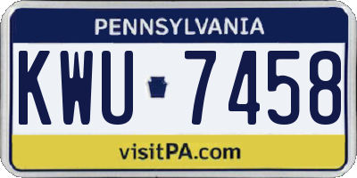 PA license plate KWU7458