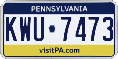 PA license plate KWU7473